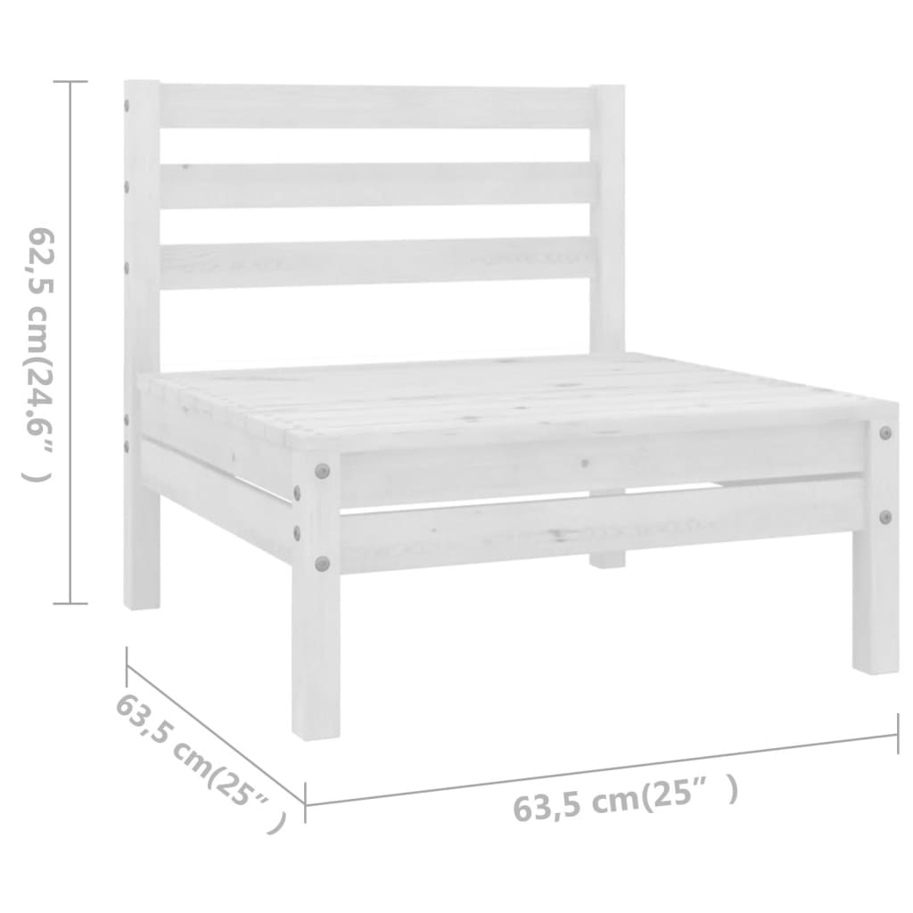 7-tlg. Garten-Lounge-Set Massivholz Kiefer Weiss